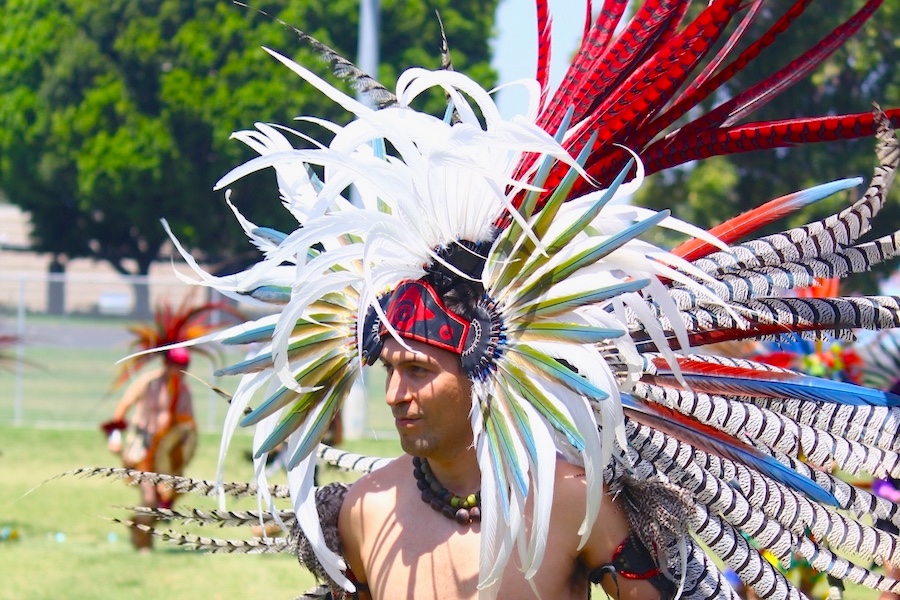 Aztec dancer in regalia