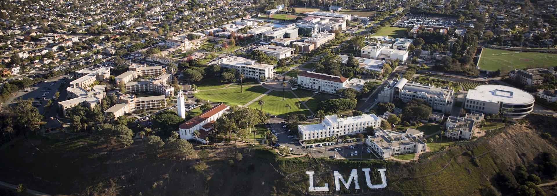 Aerial photo of LMU campus