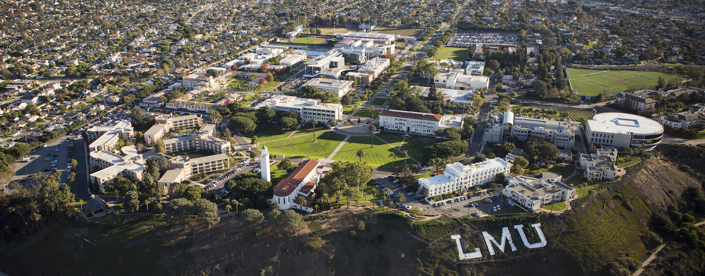 aerial image of LMU campus