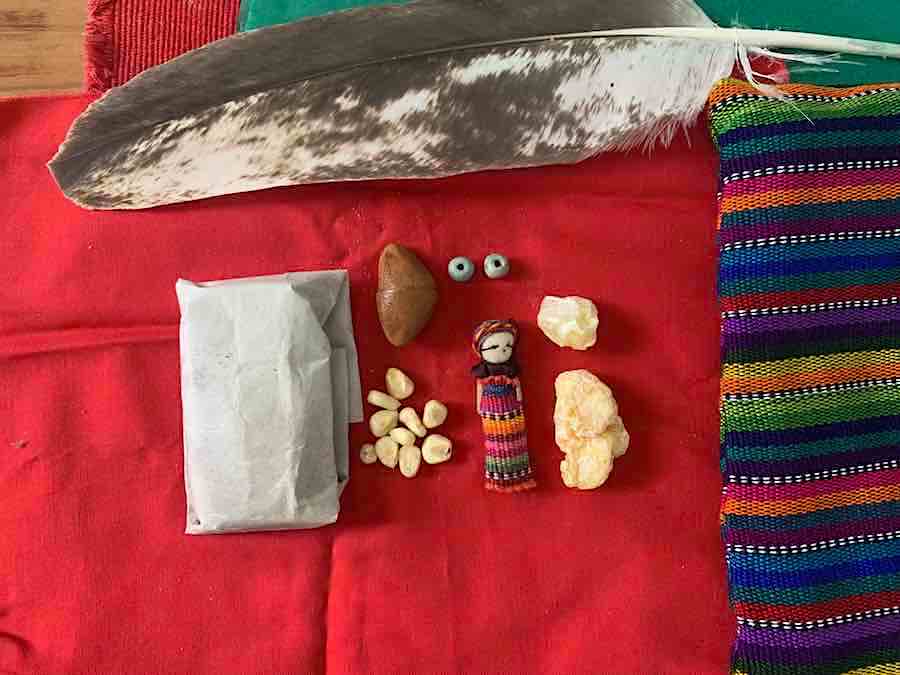 indigenous gift bundle with an eagle feather and other items