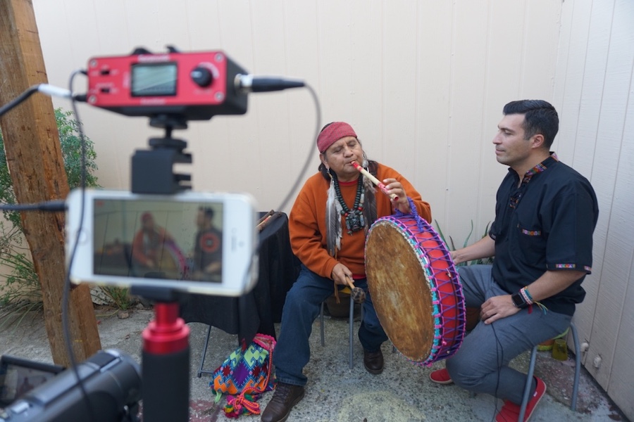 Professor Ernesto Colin interviews Native American elder