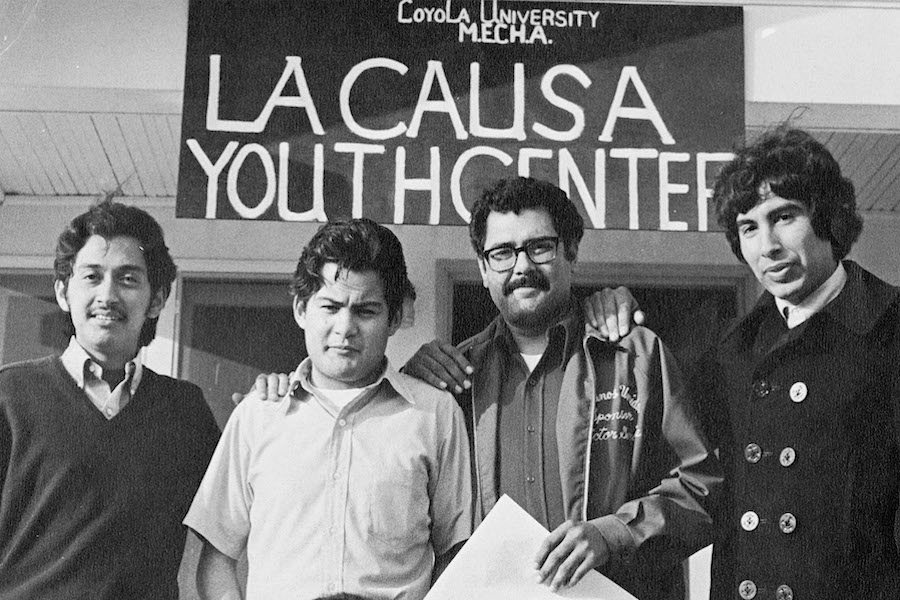 MECha Students outside La Causa Youth Center
